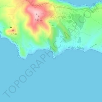 Carte topographique Plage Rouge, altitude, relief