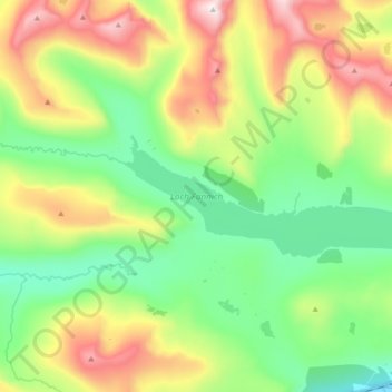 Carte topographique Loch Fannich, altitude, relief