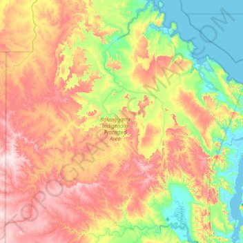 Carte topographique Berkeley River, altitude, relief