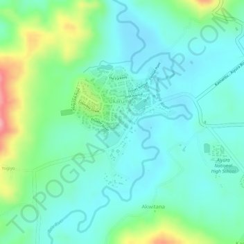 Carte topographique Ukarumpa, altitude, relief