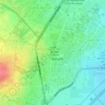 Carte topographique Parque del edificio Atenea, altitude, relief