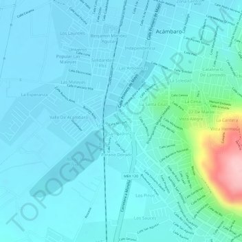 Carte topographique Parque primero de mayo, altitude, relief