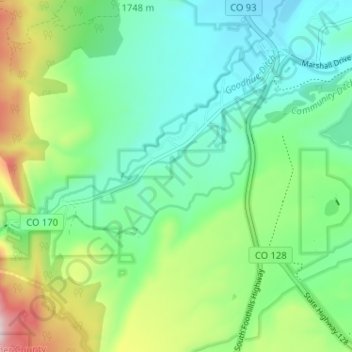 Carte topographique Eldorado Springs, altitude, relief