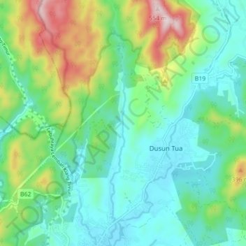 Carte topographique Semungkis River, altitude, relief