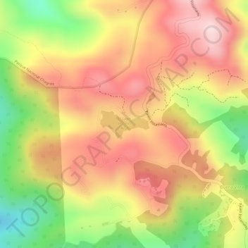 Carte topographique El Lago de Cerro Azul, altitude, relief