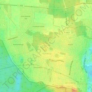 Carte topographique Graubünden, altitude, relief