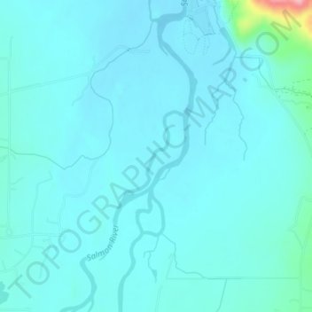 Carte topographique Salmon River, altitude, relief