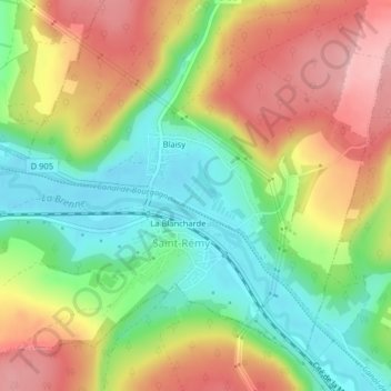 Carte topographique Château de Saint-Rémy, altitude, relief