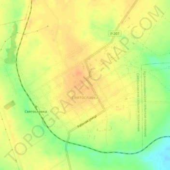 Carte topographique Святославка, altitude, relief