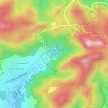 Carte topographique El Cedral, altitude, relief