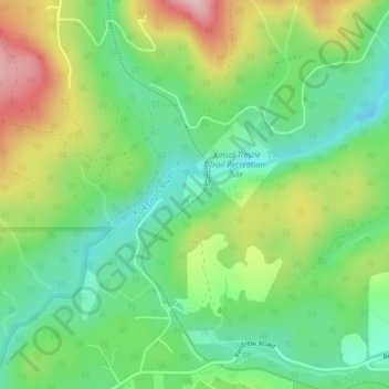 Carte topographique Koksilah River, altitude, relief