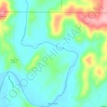 Carte topographique Saint Francis River, altitude, relief