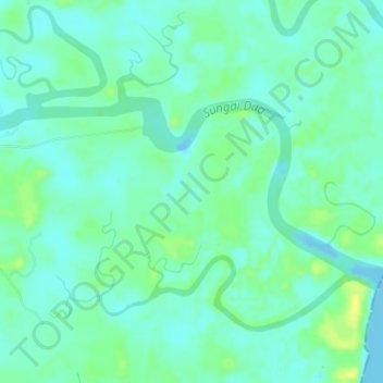 Carte topographique Sungai Dua, altitude, relief