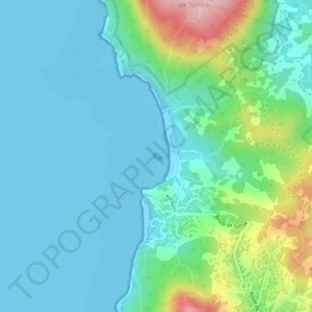 Carte topographique Le rocher de Sohoa, altitude, relief