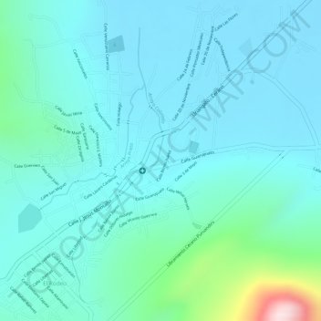 Carte topographique Parque Cerano, altitude, relief