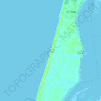 Carte topographique Praia da Torreira, altitude, relief
