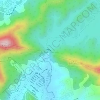 Carte topographique Klang Gates Dam, altitude, relief