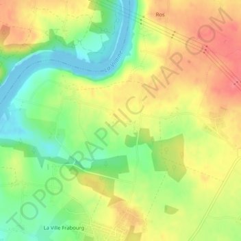 Carte topographique La Ville Danet, altitude, relief