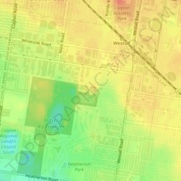 Carte topographique The Grange Reserve, altitude, relief