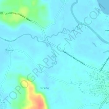 Carte topographique Malihan River, altitude, relief