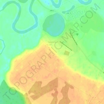 Carte topographique Чажемто, altitude, relief