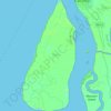 Carte topographique Sagar Island, altitude, relief