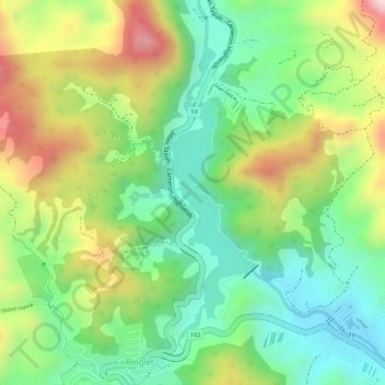 Carte topographique Ringlet Lake, altitude, relief