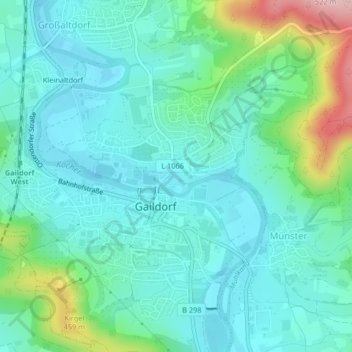 Carte topographique Schlosspark, altitude, relief