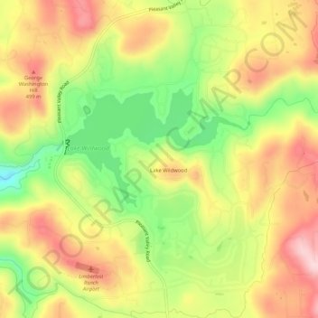 Carte topographique Lake Wildwood, altitude, relief