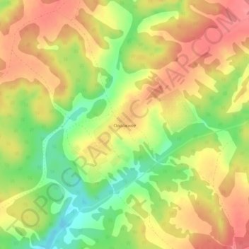 Carte topographique Ovrazhnoye, altitude, relief