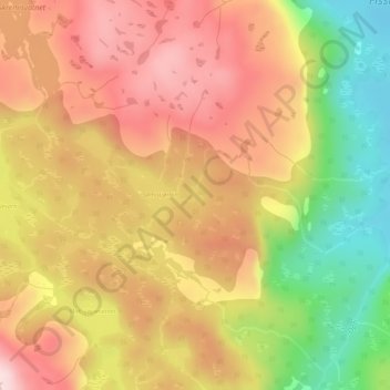 Carte topographique Rjupa, altitude, relief