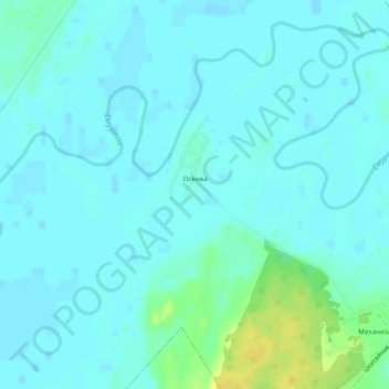 Carte topographique Осеева, altitude, relief