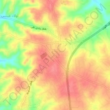 Carte topographique Az-zintan, altitude, relief