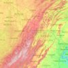 Carte topographique Allegheny Mountains, altitude, relief