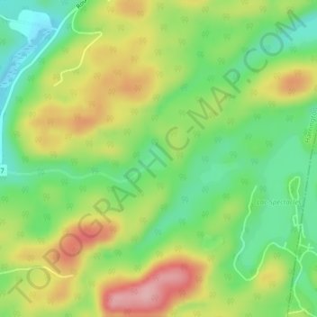 Carte topographique Petit lac Halfmoon, altitude, relief