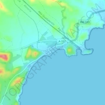Carte topographique Playa de las Palmeras, altitude, relief
