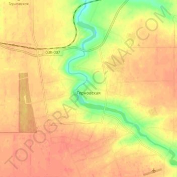 Carte topographique Терновская, altitude, relief