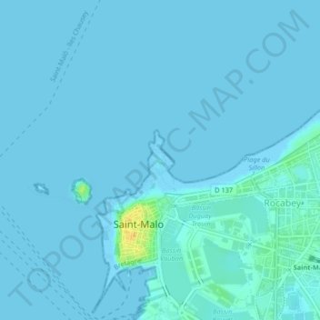 Carte topographique Fort National, altitude, relief