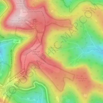 Carte topographique Wilder See, altitude, relief