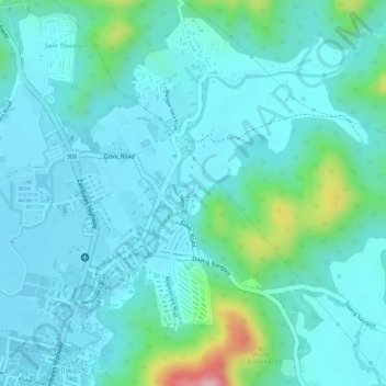 Carte topographique Mangan-vaca River, altitude, relief