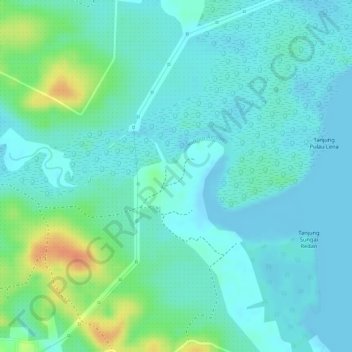 Carte topographique Sungai Redan, altitude, relief