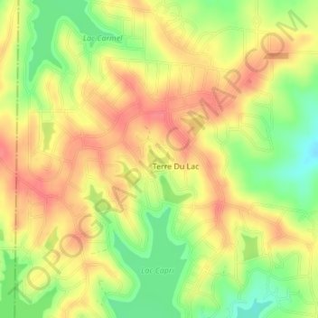 Carte topographique Lac Michel, altitude, relief