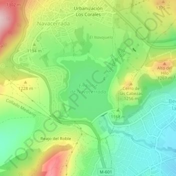 Carte topographique Embalse de Navacerrada, altitude, relief