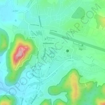 Carte topographique Jong Kham Lake, altitude, relief
