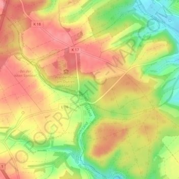 Carte topographique Holzmaar, altitude, relief