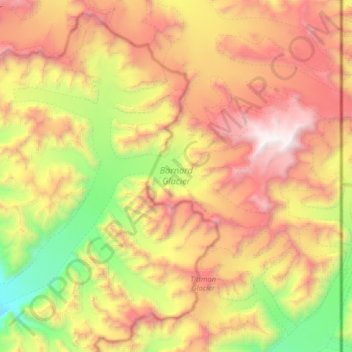 Carte topographique Barnard Glacier, altitude, relief