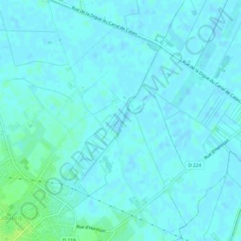 Carte topographique Canal d'Audricq, altitude, relief