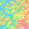 Carte topographique Nordland, altitude, relief