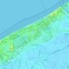 Carte topographique Oostduinkerke, altitude, relief
