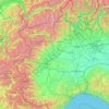 Carte topographique Piémont, altitude, relief